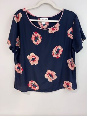 Vintage Josie Poppy Floral Top Size Large